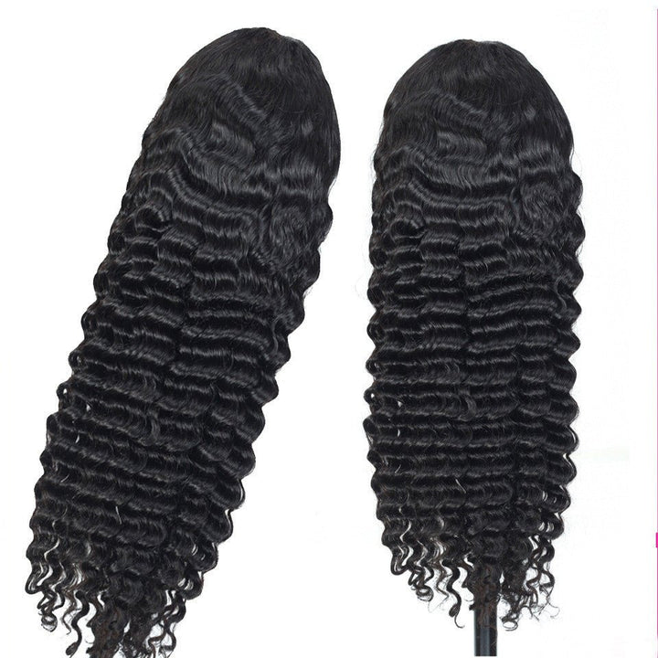 Human Hair Deep Wave Lace Frontal Wigs - Divine Janisal Design