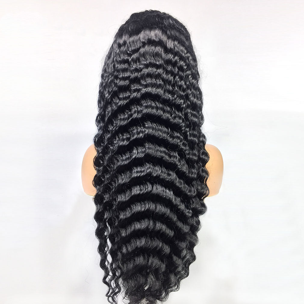 Human Hair Deep Wave Lace Frontal Wigs - Divine Janisal Design