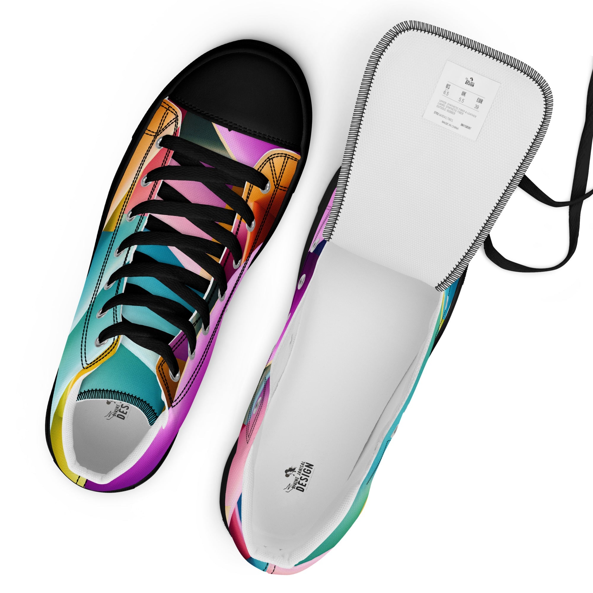 Men’s high top canvas shoes - Divine Janisal Design