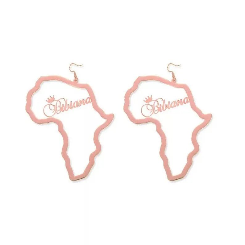 Personalized Name Palestine Map Earrings Stainless Steel Gold Christmas Gift Birthday Gift Ethnic Gift Valentine Mother Day Gift - Divine Janisal Design
