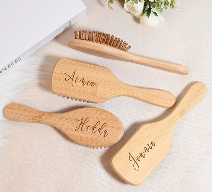 Personalized Wooden Hair Brush Custom Name Comb Souvenir Proposal Wedding Birthday Party Gift Anniversary Gift Valentine Gift - Divine Janisal Design
