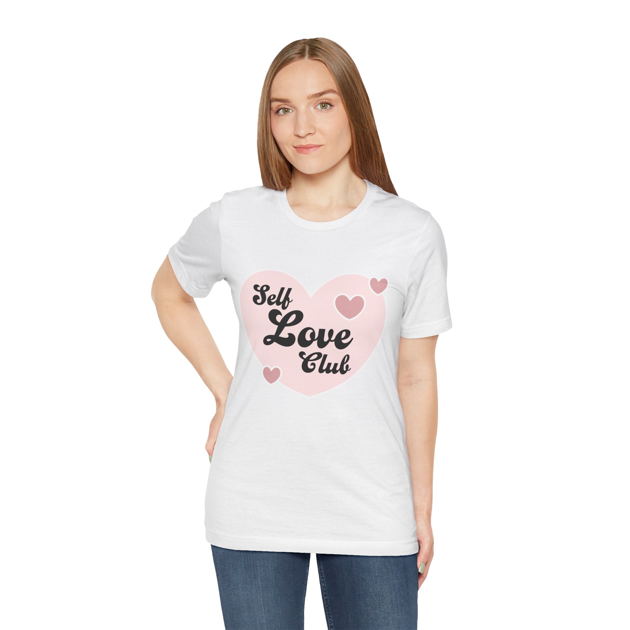 Self Love Club Tee, Unisex Cotton T-Shirt, Positive Vibes Shirt, Gift for Friends, Self - Care Apparel, Affirmation Clothing - Divine Janisal Design