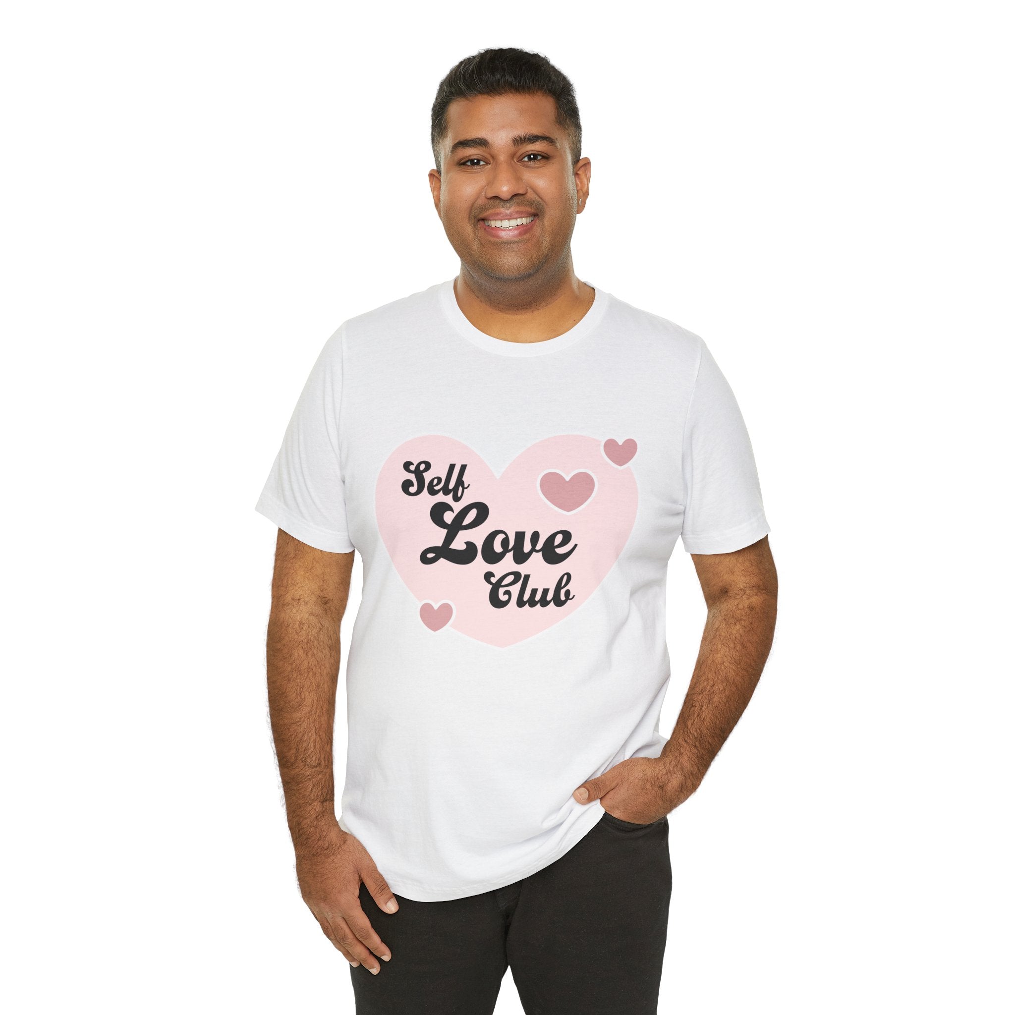 Self Love Club Tee, Unisex Cotton T-Shirt, Positive Vibes Shirt, Gift for Friends, Self - Care Apparel, Affirmation Clothing - Divine Janisal Design