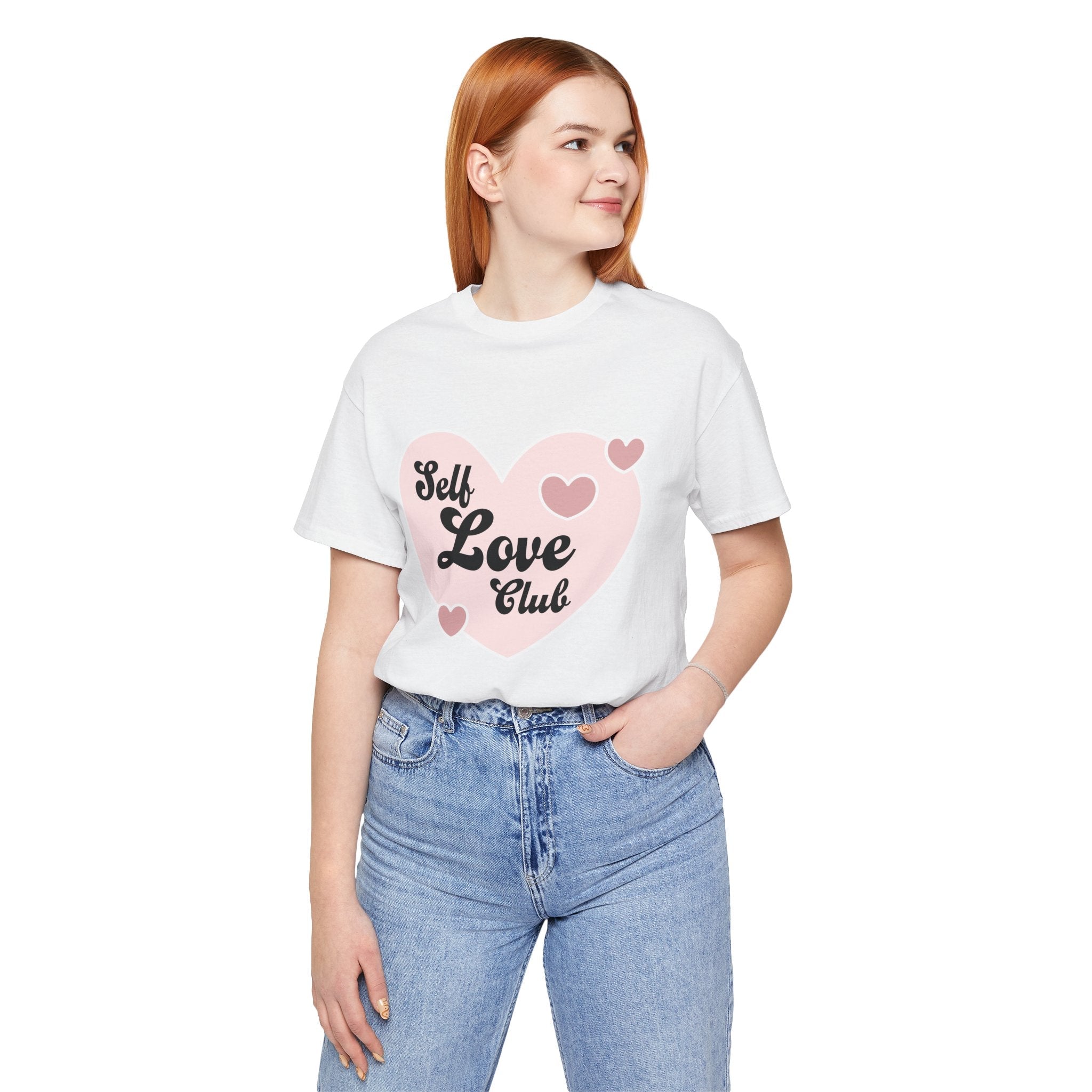 Self Love Club Tee, Unisex Cotton T-Shirt, Positive Vibes Shirt, Gift for Friends, Self - Care Apparel, Affirmation Clothing - Divine Janisal Design