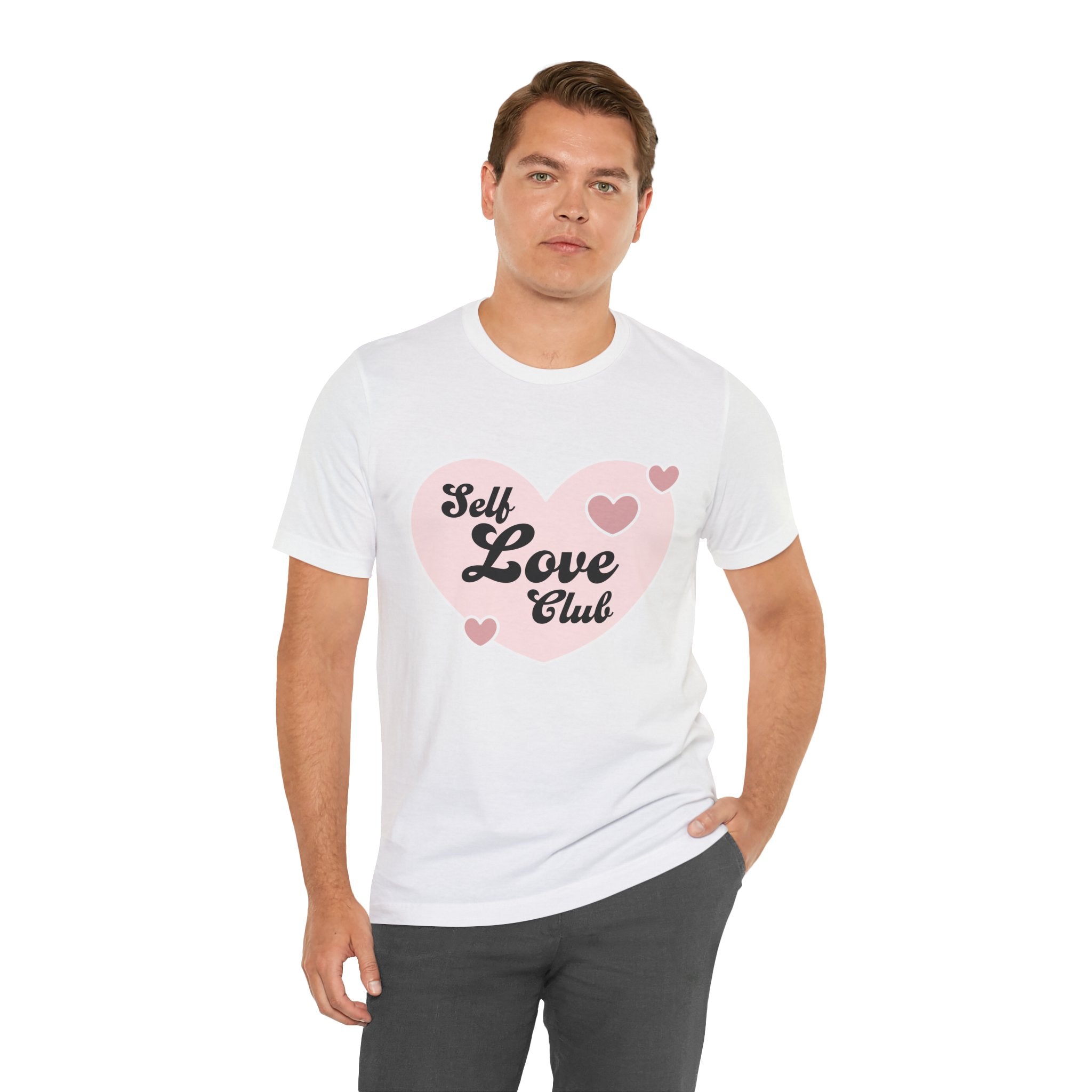 Self Love Club Tee, Unisex Cotton T-Shirt, Positive Vibes Shirt, Gift for Friends, Self - Care Apparel, Affirmation Clothing - Divine Janisal Design