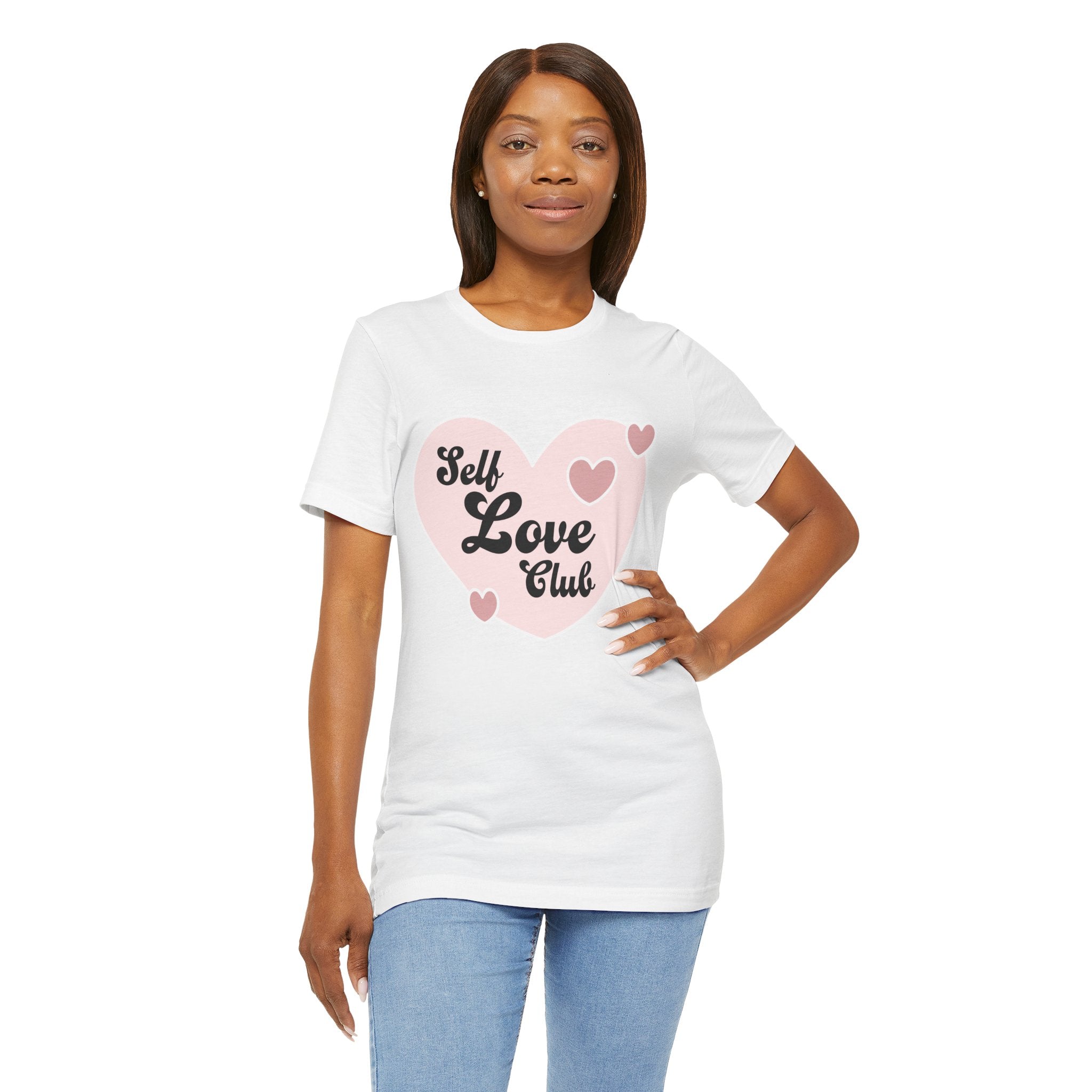 Self Love Club Tee, Unisex Cotton T-Shirt, Positive Vibes Shirt, Gift for Friends, Self - Care Apparel, Affirmation Clothing - Divine Janisal Design