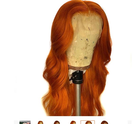 Smooth Hair Dark Orange Wig - Divine Janisal Design