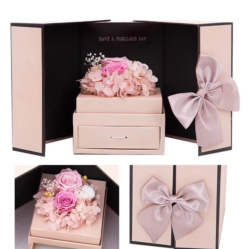 Soap Rose Flower Jewelry Packaging Gift Box With Drawer Valentine Wedding Decors Girlfriend Birthday Christmas Gift Anniversary - Divine Janisal Design