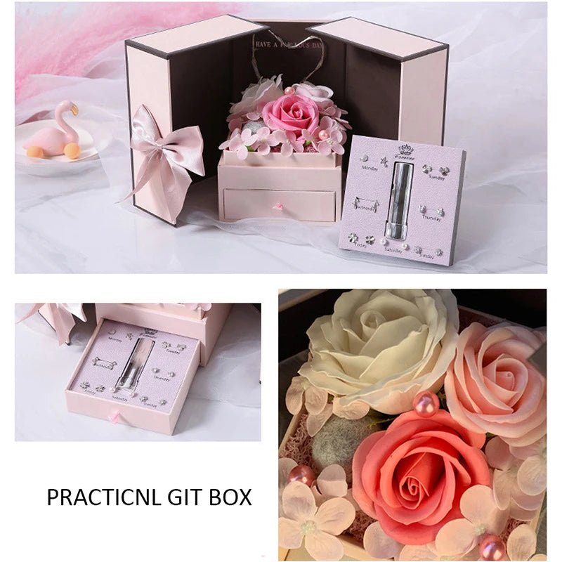 Soap Rose Flower Jewelry Packaging Gift Box With Drawer Valentine Wedding Decors Girlfriend Birthday Christmas Gift Anniversary - Divine Janisal Design