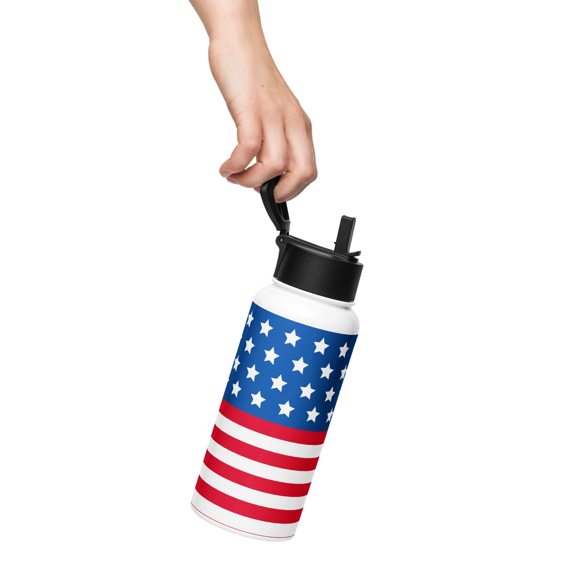 Stainless steel water bottle with a straw lid - Divine Janisal Design