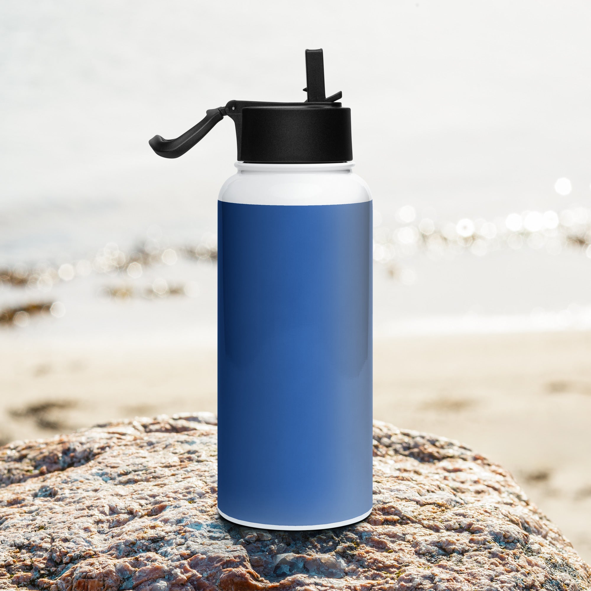 Stainless steel water bottle with a straw lid - Divine Janisal Design