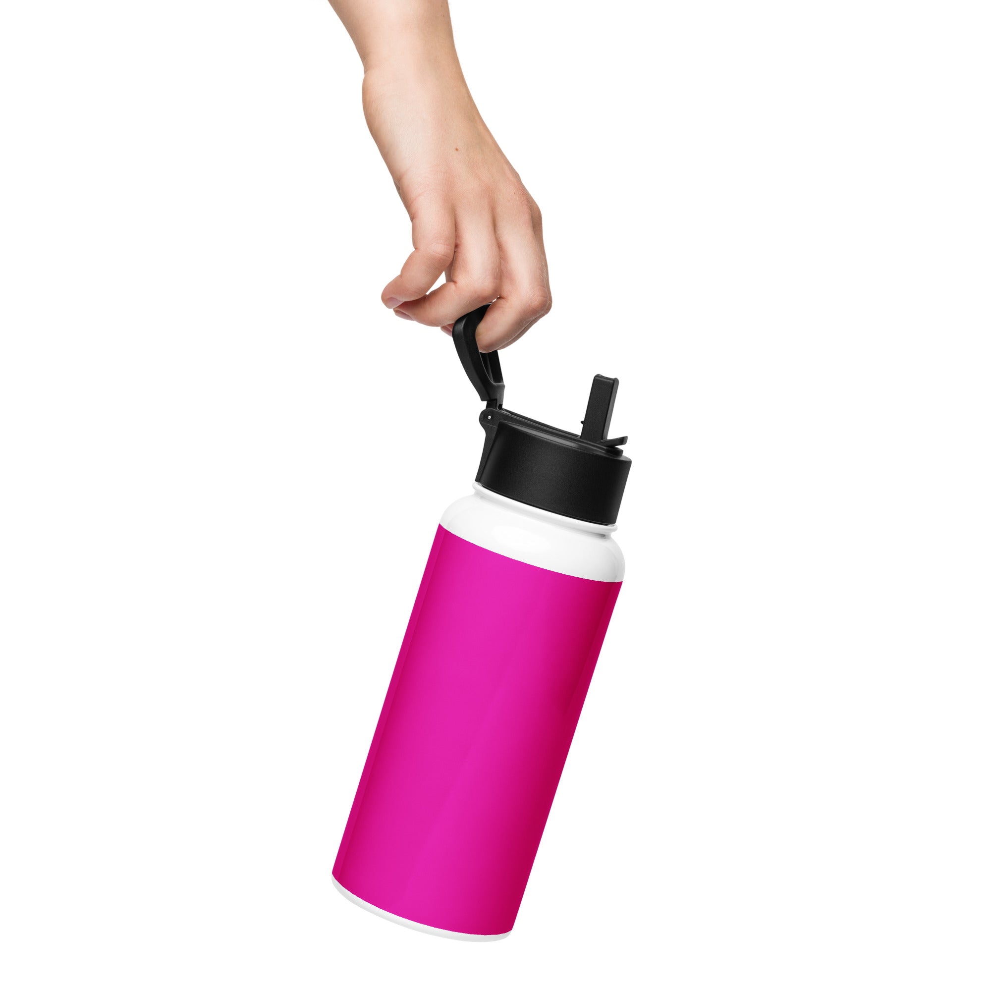 Stainless steel water bottle with a straw lid - Divine Janisal Design