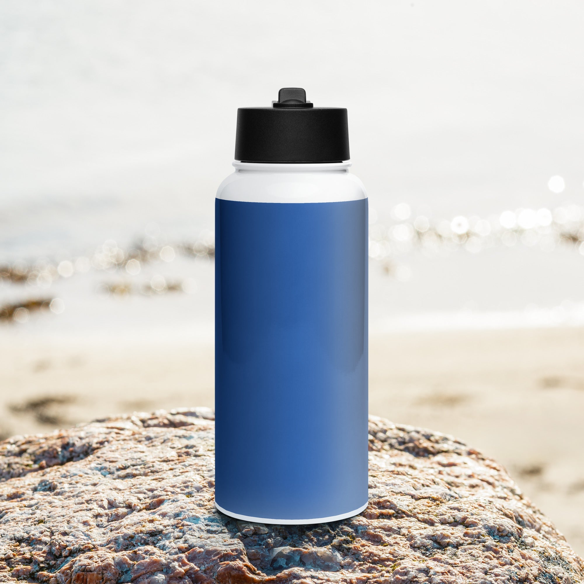 Stainless steel water bottle with a straw lid - Divine Janisal Design