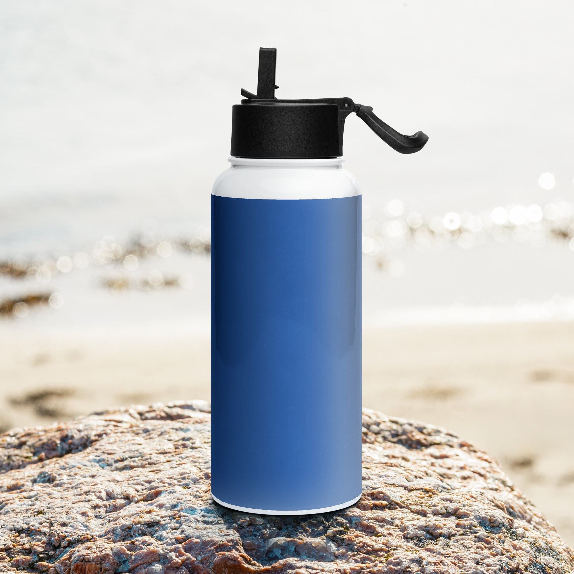 Stainless steel water bottle with a straw lid - Divine Janisal Design