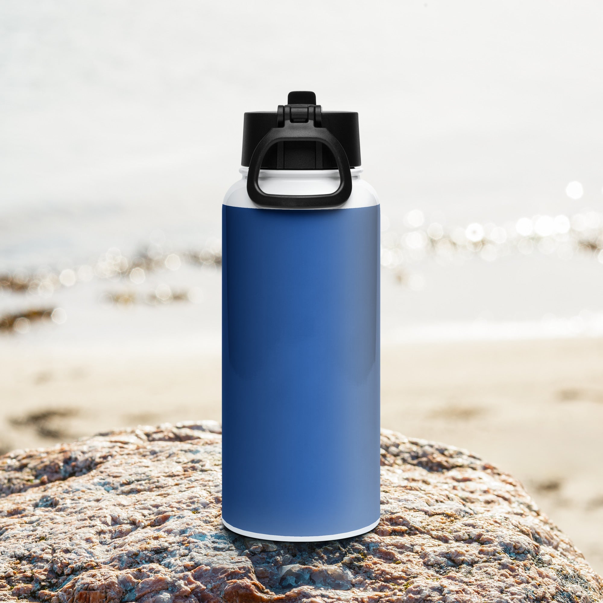Stainless steel water bottle with a straw lid - Divine Janisal Design