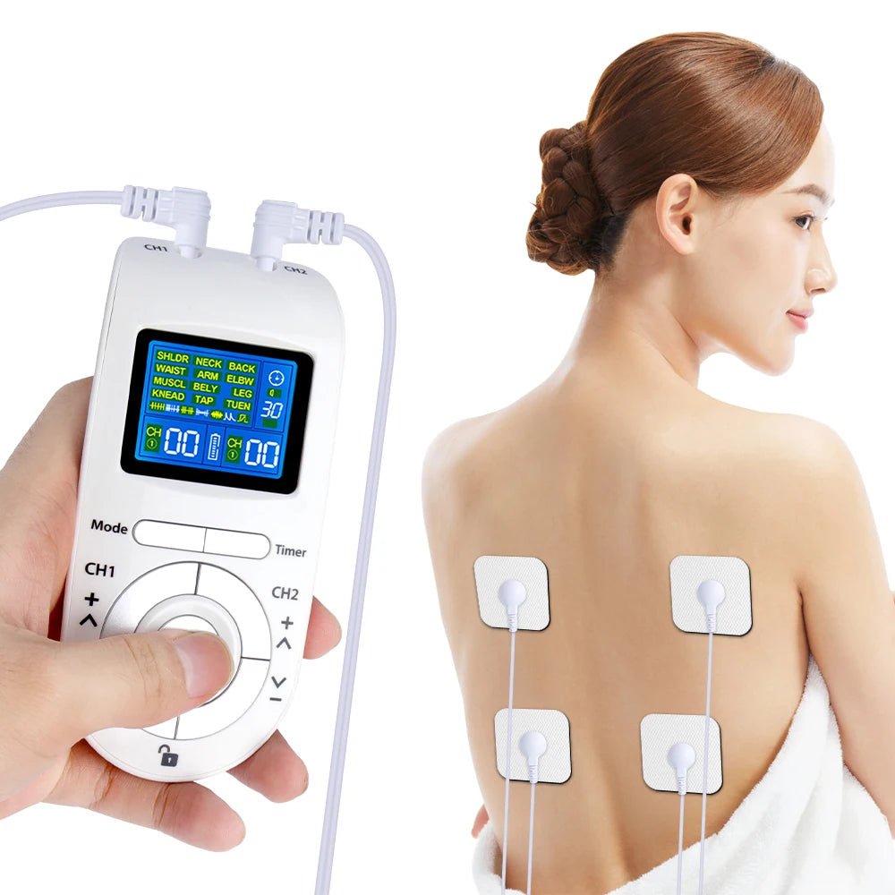 Tens Muscle Stimulator 12 - Mode Electric EMS Acupuncture Body Massage Digital Therapy Slimming Machine Electrostimulator - Divinique
