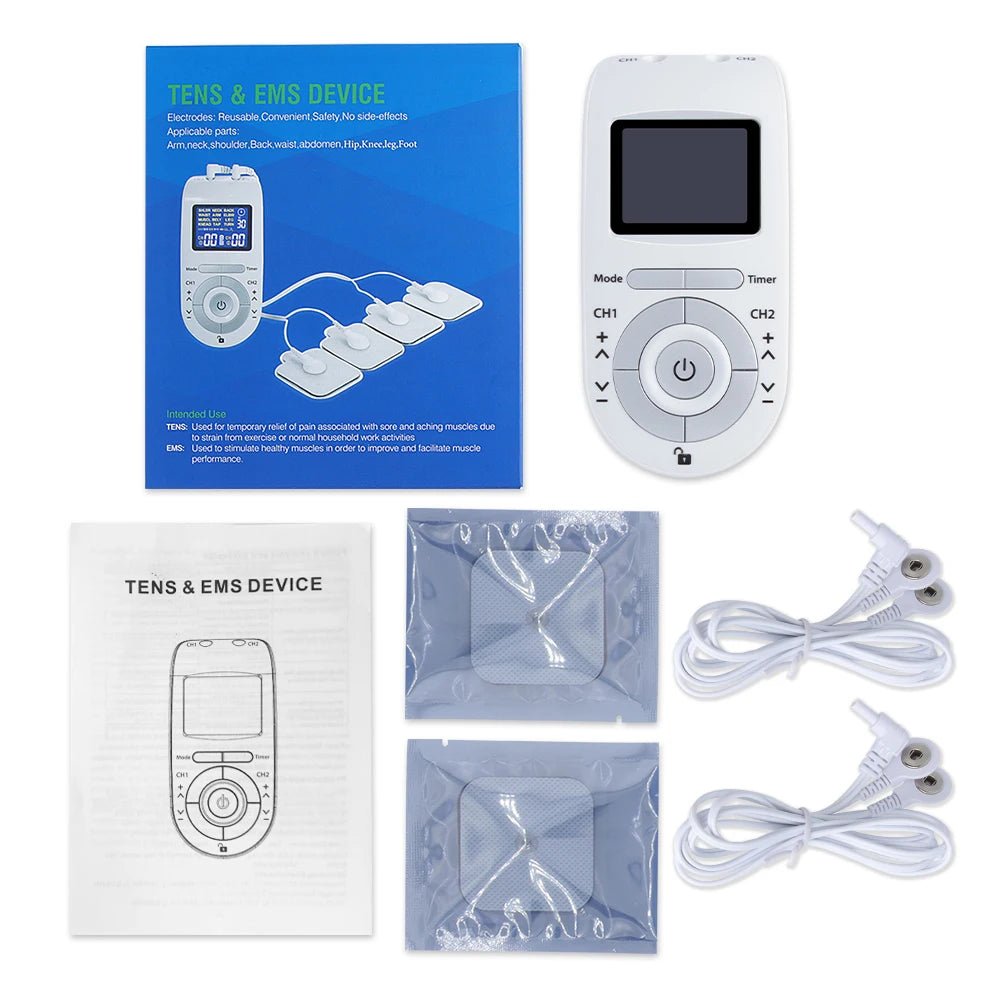 Tens Muscle Stimulator 12 - Mode Electric EMS Acupuncture Body Massage Digital Therapy Slimming Machine Electrostimulator - Divinique