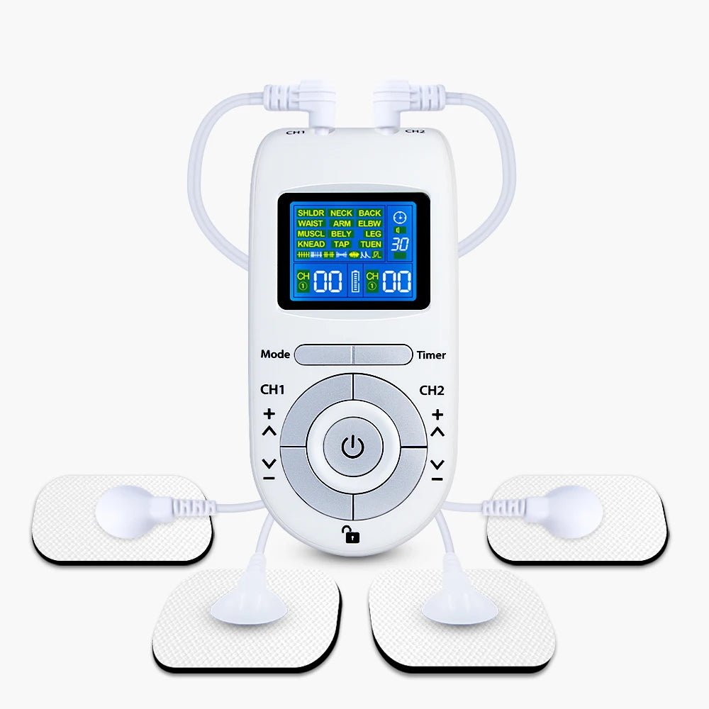 Tens Muscle Stimulator 12 - Mode Electric EMS Acupuncture Body Massage Digital Therapy Slimming Machine Electrostimulator - Divinique