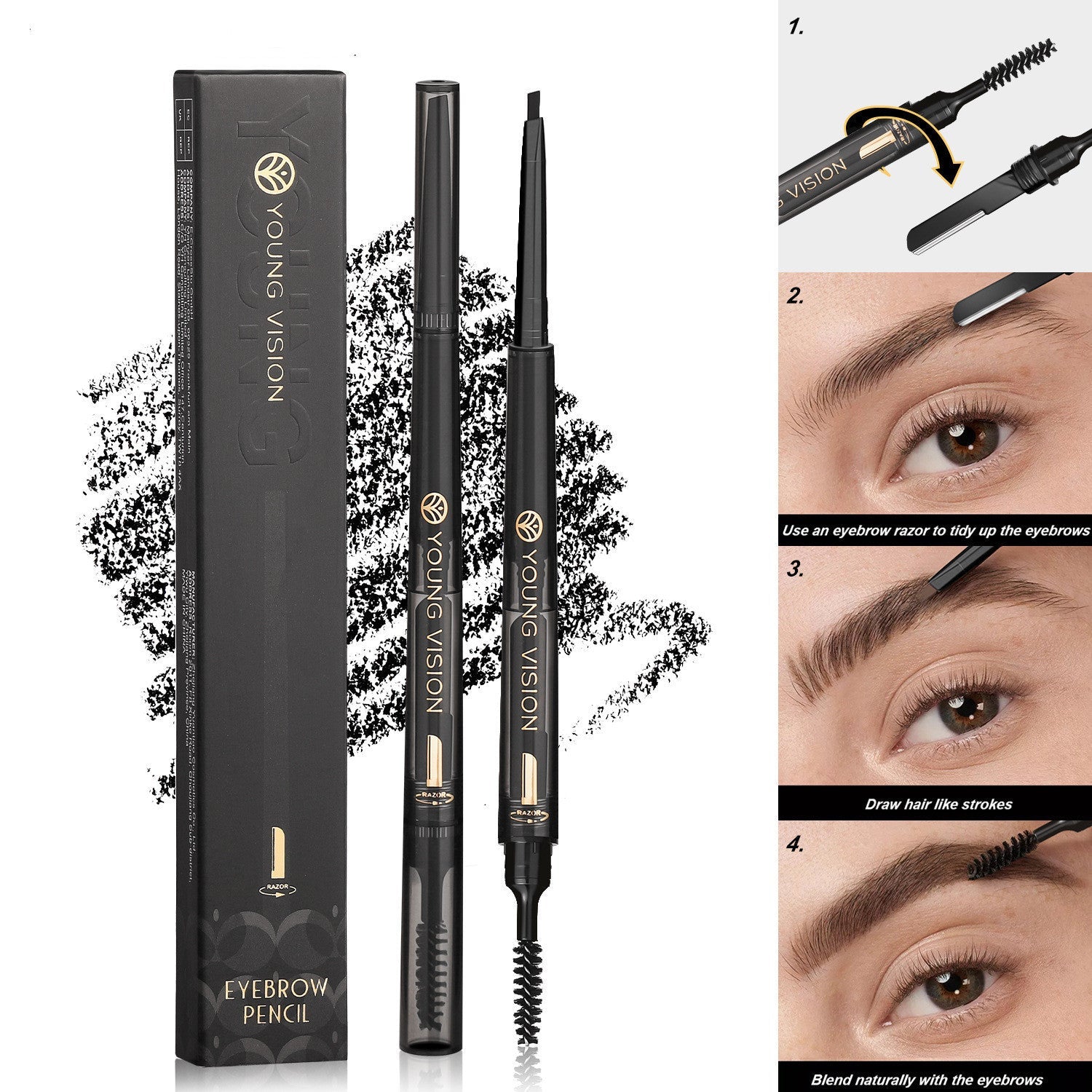 Three In One Waterproof Eyebrow Pencil - Divine Janisal Design