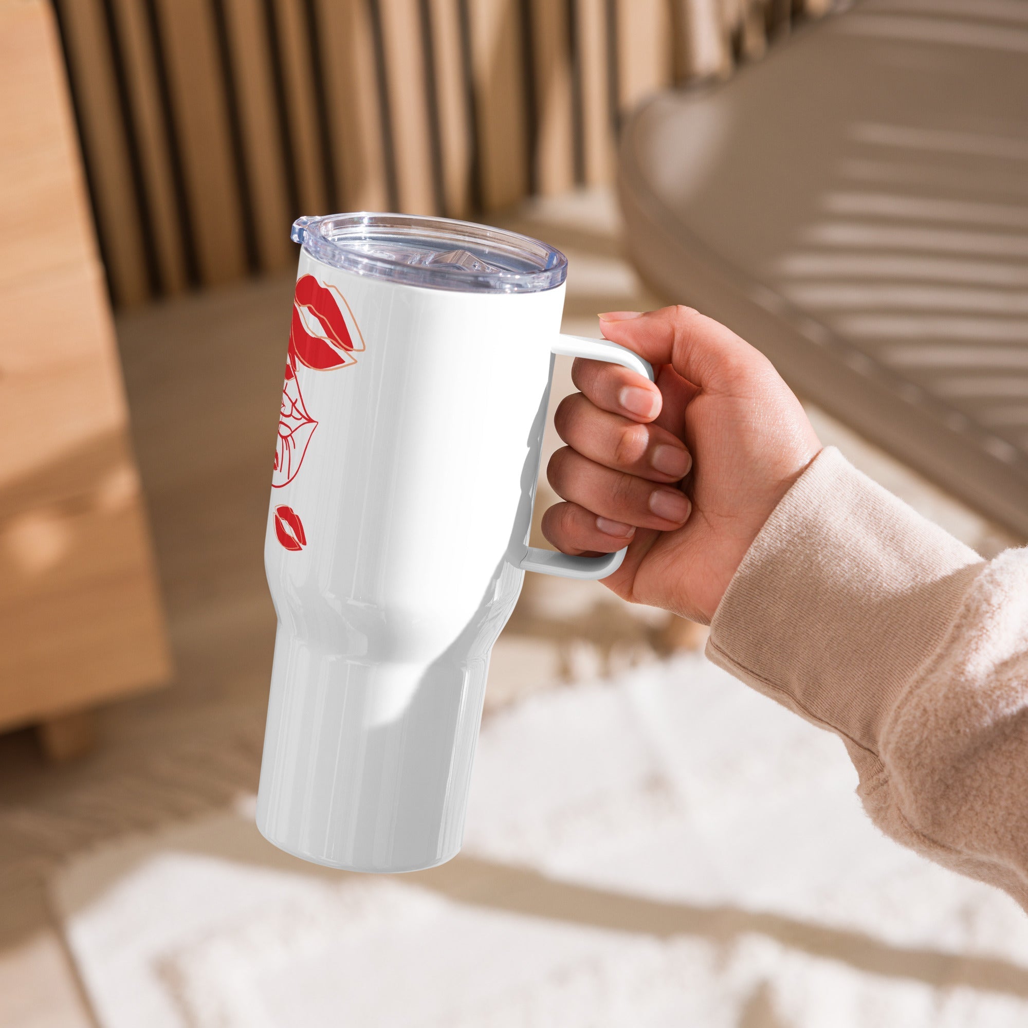 Travel mug with a handle - Divine Janisal Design