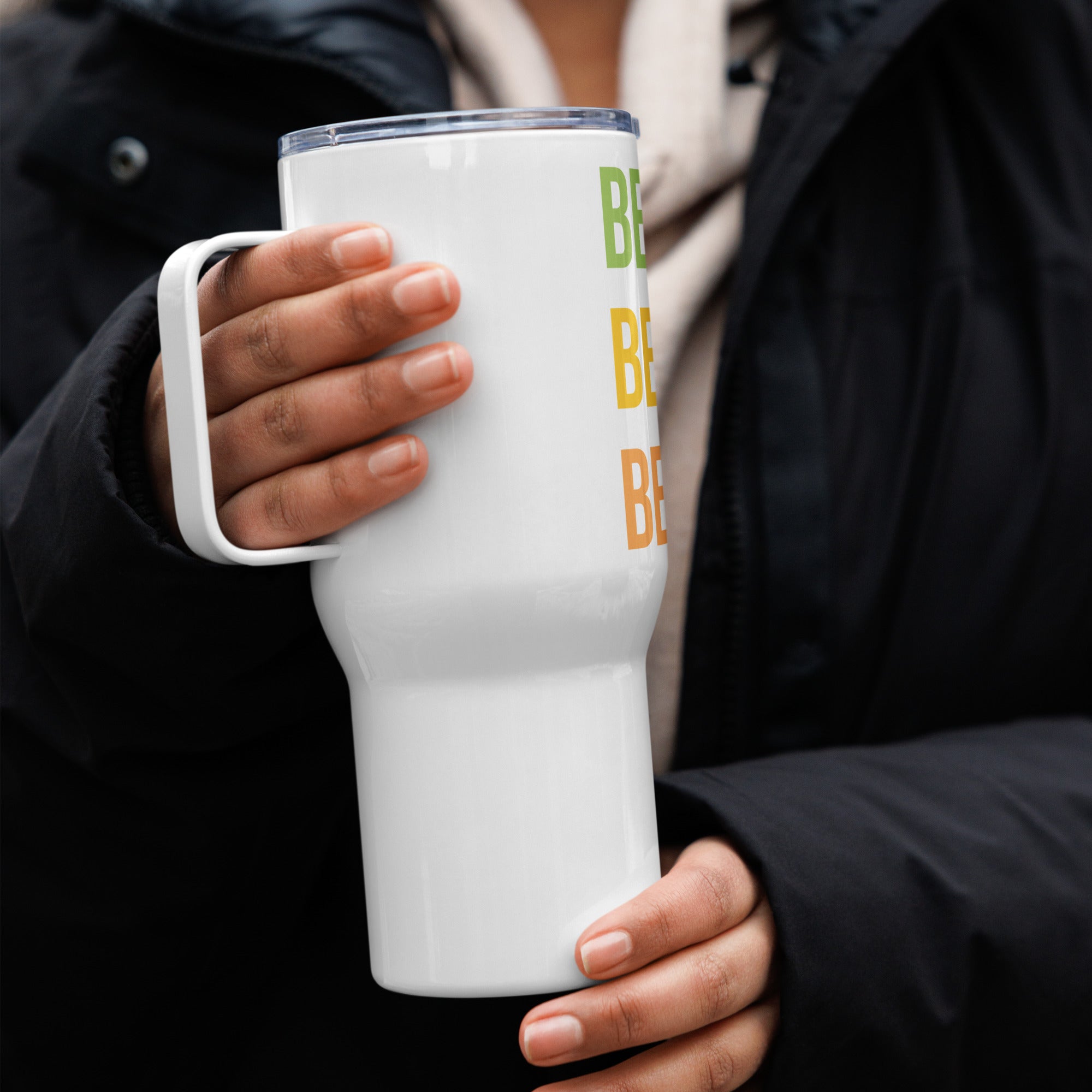 Travel mug with a handle - Divine Janisal Design