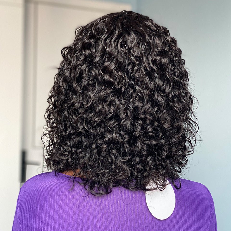 Water Wave Fringe Human Hair Wigs With Bangs - Divine Janisal Design